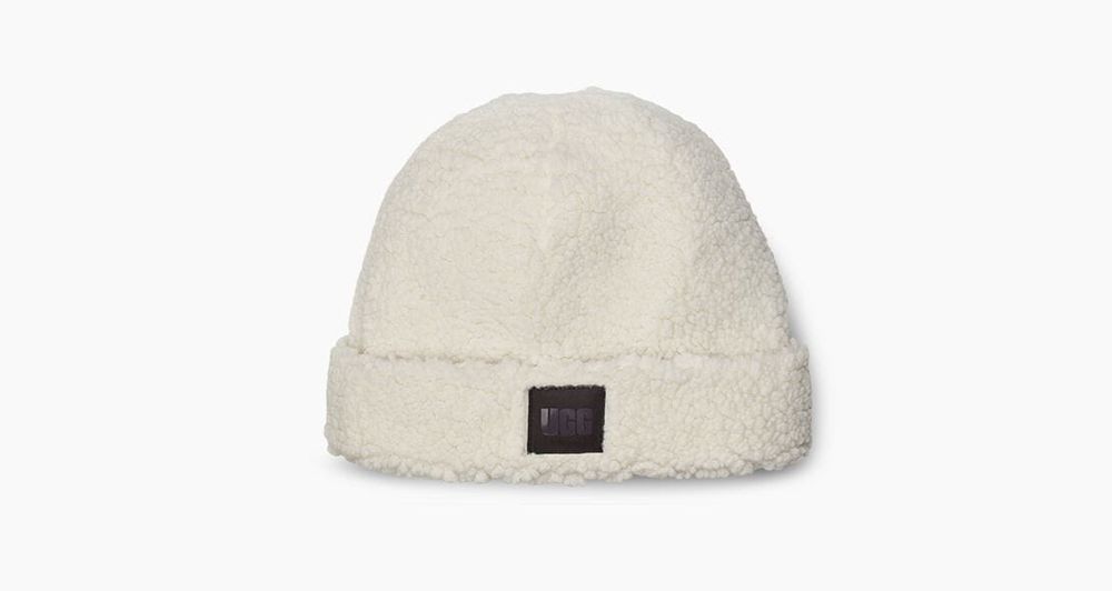 Ugg Beanies Womens - Ugg Sherpa Cuff White - 153RIDPSQ